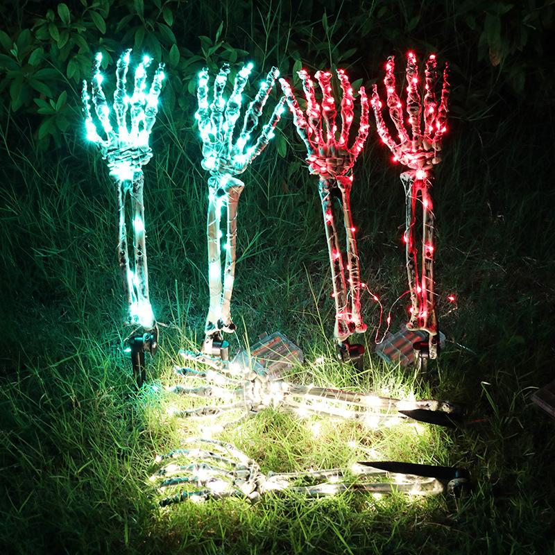 Halloween Skeleton Fake Skeleton Head and Hands Set Scary Skull Decors Halloween Party Haunted House Halloween Decoration