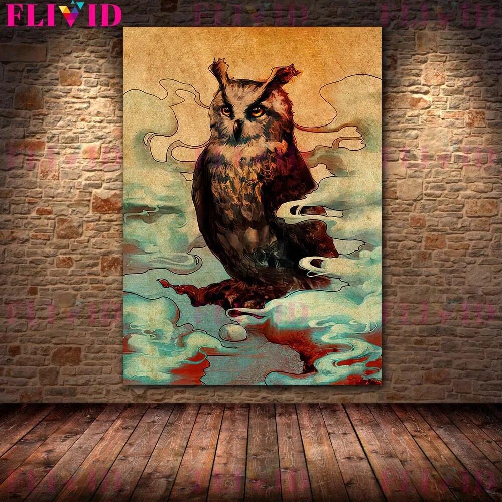 Fire Moth,Owl,Crow,Toad,Elk Abstract Mysterious Animal Art Poster And Print  Creatures In The Magic World Vintage Wall Art Decor No Frame