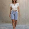 Women S Summer Solid Round Neck Cardigan With Lantern Sleeves