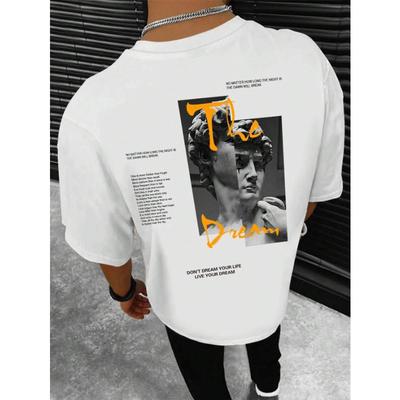 Don'T Dream Your Life Live Your Dream Men Clothes Fashion Summer T-Shirts Streetwear 100% Cotton Loose Tops Breathable Tee