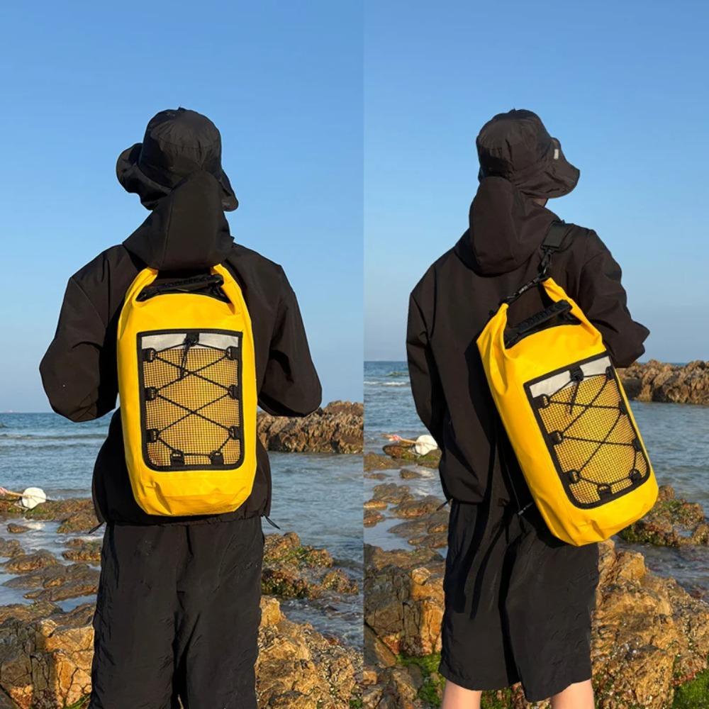 BEPAN 40L Floating Dry Bag for Kayaking Swimming Beach Waterproof Water Sports Rafting Boating Backpack Mesh Kayak Roll Top Travel Bag