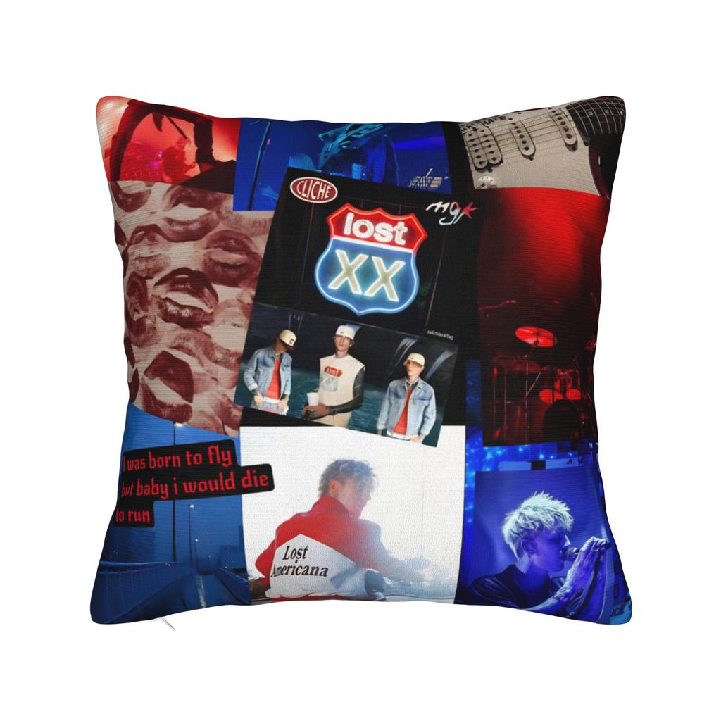 Decorative Pillow Cover MGK Lost Americana Tour 2025-2026 Merch Living Room Throw Pillow Case Cover Zipper Multi-Size