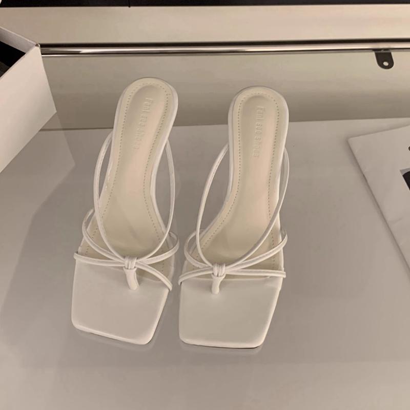 Fashion SUOJIALUN Summer New Brand Women Slipper Fashion Narrow Band Ladies Elegant Sandal High Weadge Heel Outdoor Elegant Slides