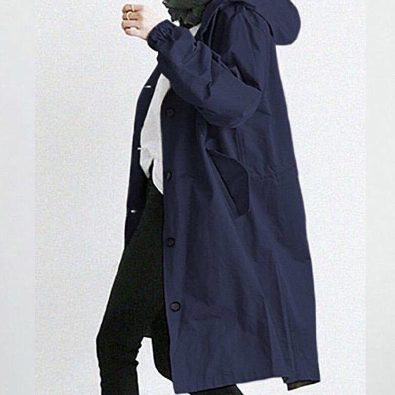 Modne damskie kurtki jesienne Outdoor wodoodporne swobodne luźne z kapturem wiatroszczelne kurtki wspinaczkowe w jednolitym kolorze płaszcze