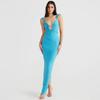 Split Dress2024 Spring New Arrival Women's Clothing Sexy Suspenders Low Cut Open Back Slim Fit Slit Long Dress