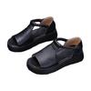 2025 new summer soft leather with skirt sandals women's versatile platform fashion casual open-toed mother Roman shoes