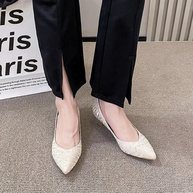 Pointy Stiletto Heels Dress Party Women's Office Women's Shoes Fashion Simple Everything Solid Color Spring Zapatillas Mujer