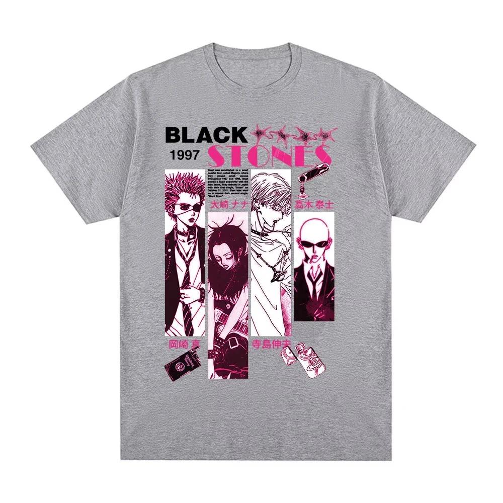 Anime Nana Osaki Černé kameny grafika Bavlna Y2k Tričko dámské Pánské Letní prodyšné Japonská Manga unisex Krátký rukáv