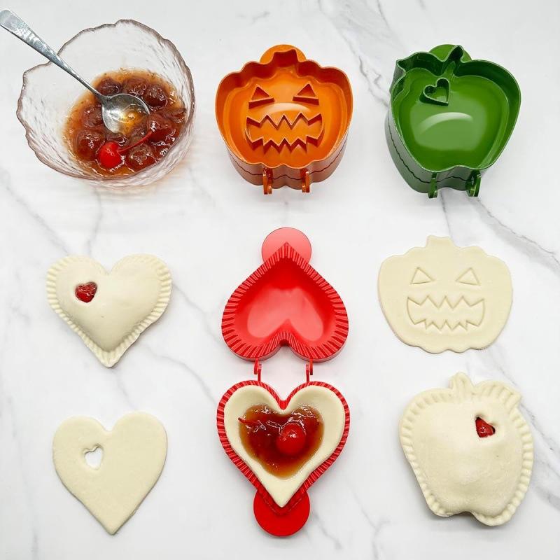 Herbst Handpastetenformen Set Weihnachten Halloween Kürbisse Backen Äpfel Pasteten Zubereiten Mini Teigpresse Formen Für Küche Form Silikon