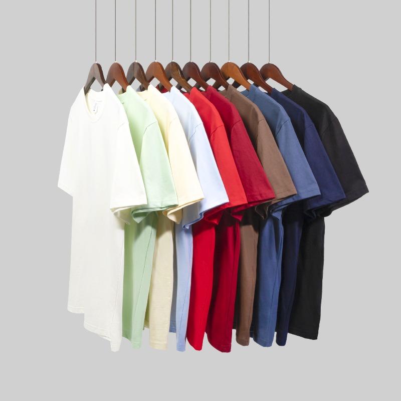 Summer new product cool antibacterial pure cotton round neck T-shirt men's and women's casual loose and versatile solid color half-sleeve short inside