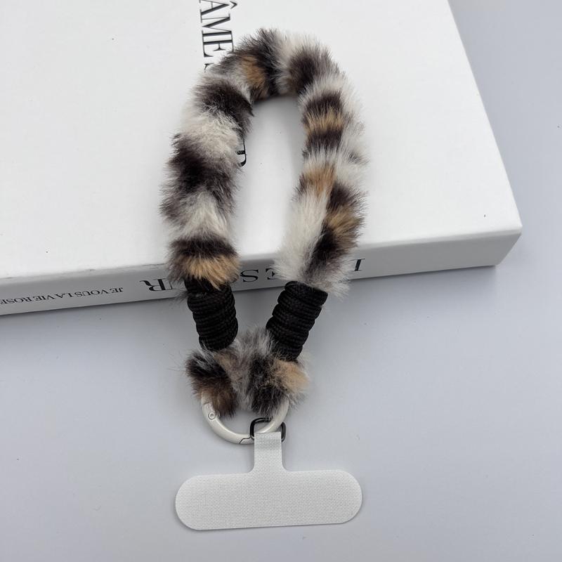 Plush Phone Lanyard Short Multi-Colored Wrist Rope Creative Keychain To Prevent Rope Loss Phone Case Lanyard