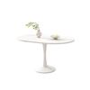 Table De Salle À Manger Ovale, Table D'appoint, L 100/140 X L 100 X H 75 Cm, Blanc