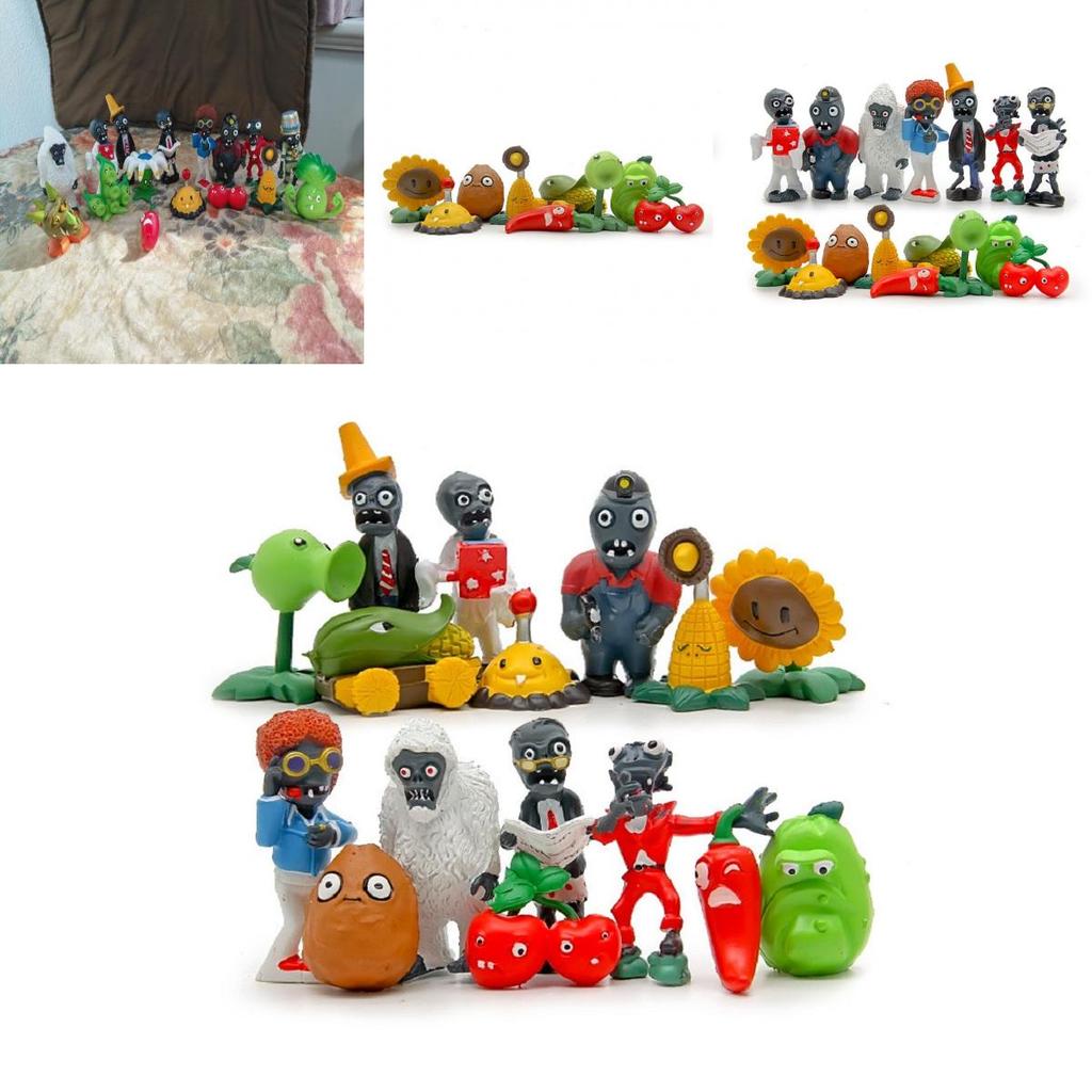 Premium Quality 16pcs Set Of New Plants Vs. Zombies Pvc Anime Action Figures For Kids