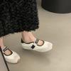 Korean round head soft flat bottom Velcro German training shoes autumn new comfortable breathable shallow mouth single shoes