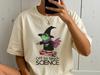 Funny Science Teacher Shirt with Frog On Scooter, Nerdy STEM Gift for Women, Cute Toad Witch T-Shirt, Back To School Professor Apparel