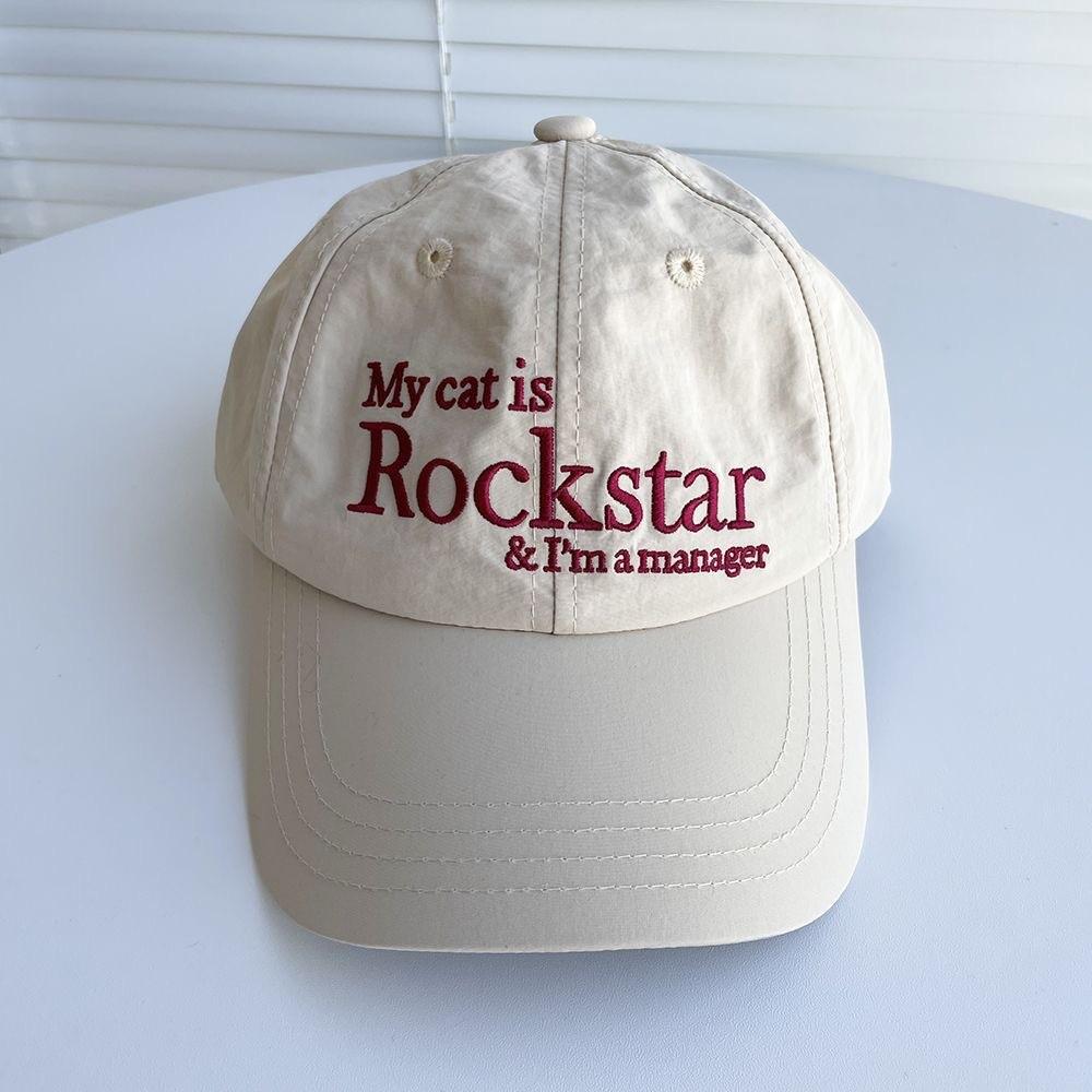 Rockstar Adjustable Quickdry Baseball Hat With Curved Brim For Casual Outdoor Wear