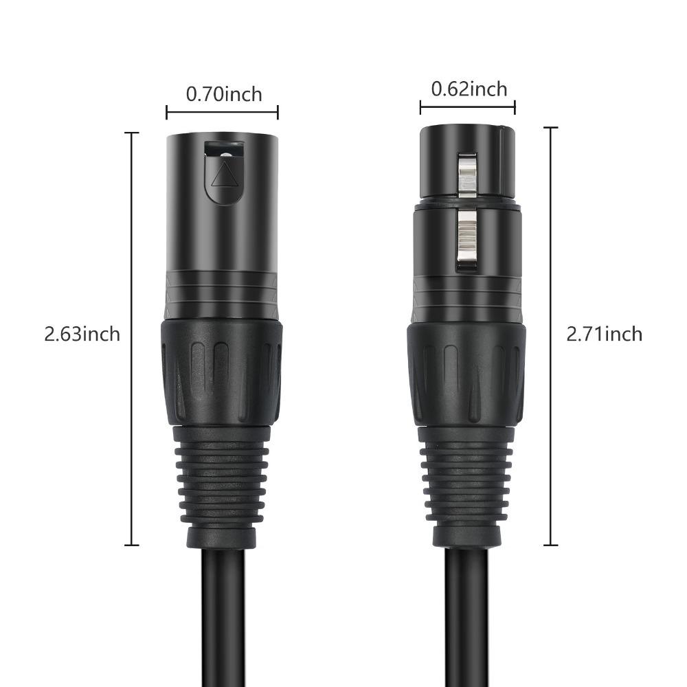 Dual Shielded XLR Male to Female Audio Cable, All Metal Gold Plated Connectors Balanced XLR Mic Cord for Microphone, Mixer, Speaker, Audio Recorder
