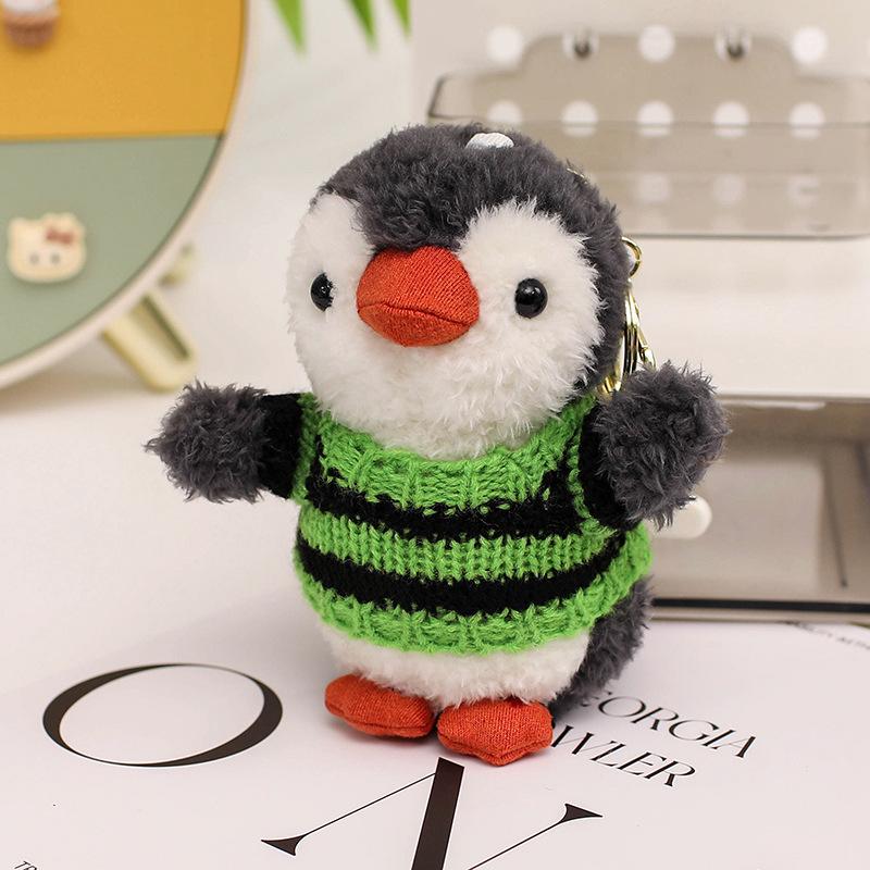 Lindo lindo pingüinito vestido colgante peluche muñeca niña mochila llavero colgante pequeño muñeco de trapo