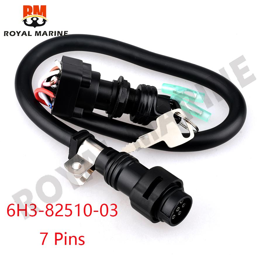 6H3-82510-03 6H3-82510-21 Main Switch Assy 7 Pins 10 Pins for yamaha outboard 50HP 60HP 70HP 6H3-82510 6H3-82510-10 replaces 6H3-82510-03