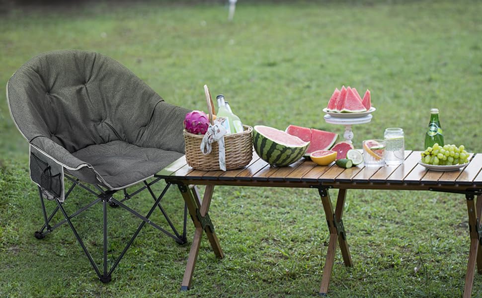 SOLO UP Outdoor Chair Moon Chair Detachable Seat Camping Chair Folding Chair with Mesh Pocket and Storage Bag Limited! ] M-2254