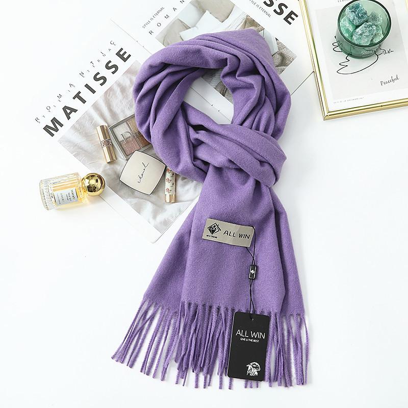 Women'S Thick Warm Solid Color Scarf Autumn And Winter New Style Cashmere Scarf Versatile Wool Scarf