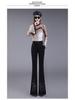 Women's High Waist Slim Fit Black Flared Pants - Spring/Summer 2023 Collection