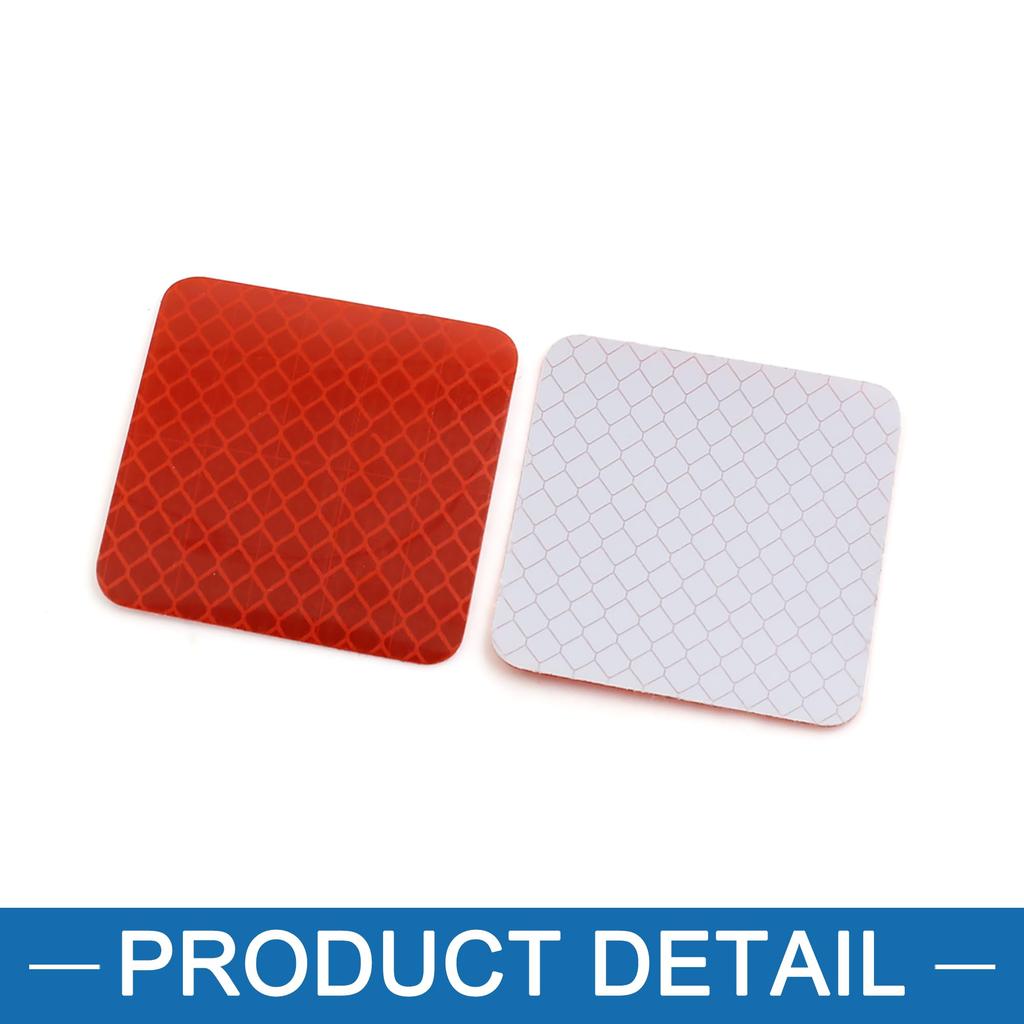Ein ABSOPRO Autoaufkleber 5 x 5cm Reflektierendes Sicherheitswarnband Reflektierender Aufkleber Rot (4er-Set)