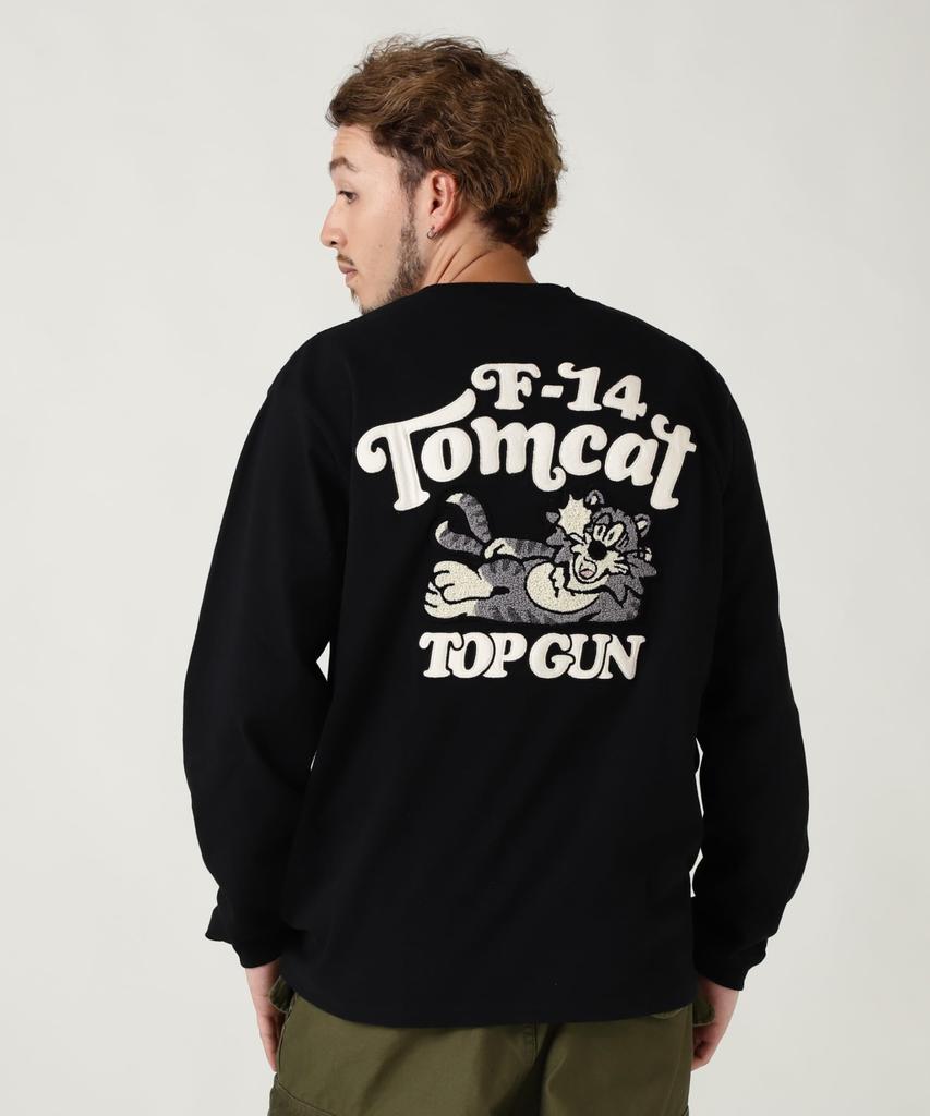 AVIREX SAGARA TOM CAT L/S T-SHIRT Men's M Black
