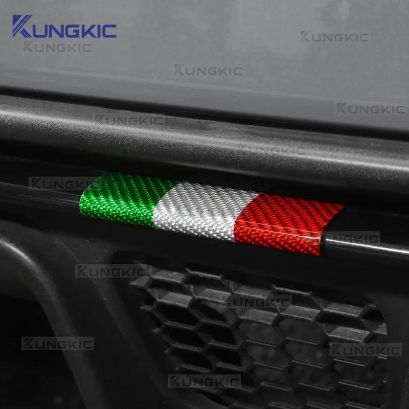 Hard Dry Carbon Fiber For Abarth 595 695 595C 695C 2017-2024 Italian Tricolor Car Rear Bumper Lip Sticker Accessories