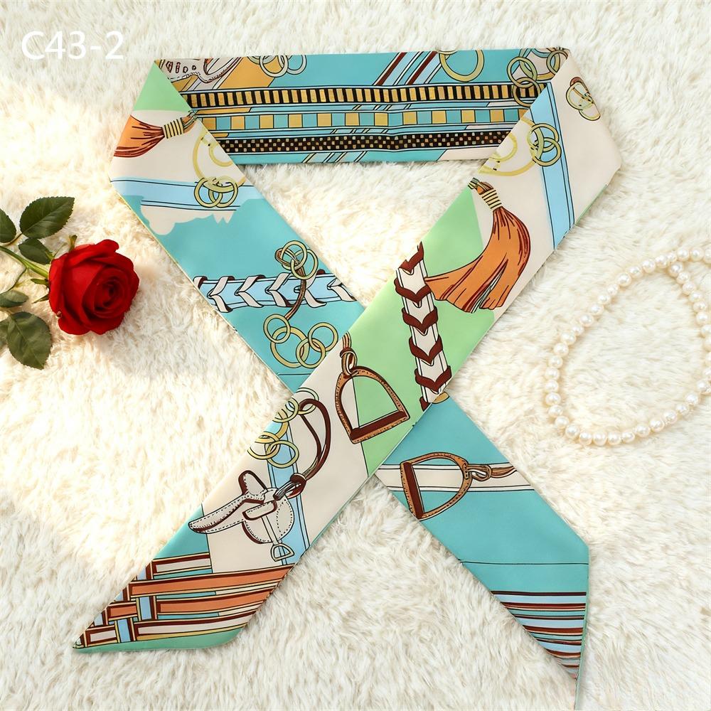 90*5Cm Korean  Fashion Luxurious Ladies Leisure Decoration Twill Long Strip Streamer Silk Scarf Tie Bind Bag Ribbon