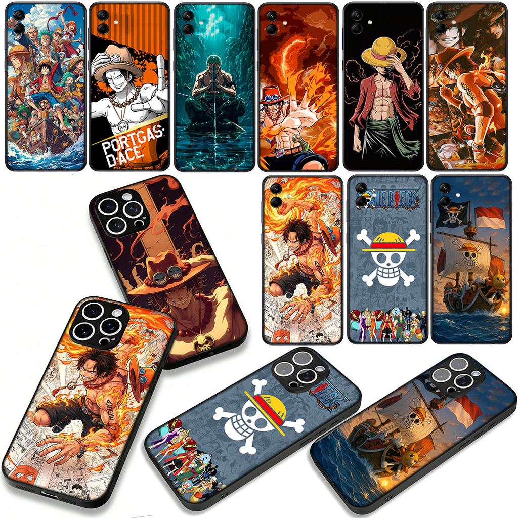 One Ace Pieces Luffy Zoro Phone Cover Case for Apple iPhone 16 15 14 Plus 13 12 Mini 17 Pro Max + 16E Air 16+ ProMax Casing