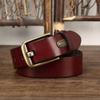 Hochwertiger Herrengürtel mit Messingschnalle, echte Rindslederoberfläche, modischer, individueller All-Match-Gürtel für Freizeithosen