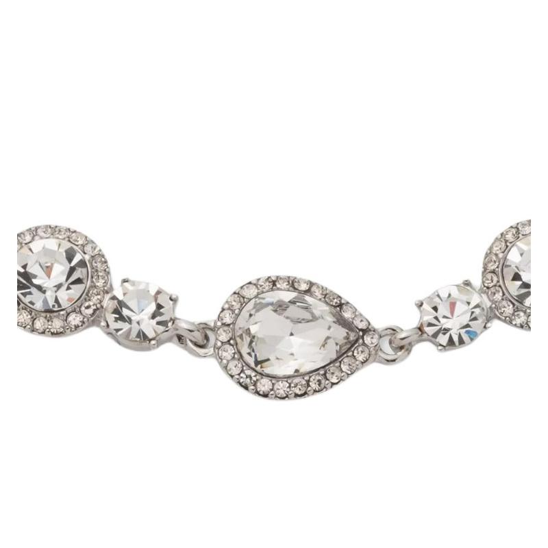 Givenchy Rundes und Tropfenförmiges Halo-Design Glas Kristall Armband Damen Silber 57089885 07B00378-Silber