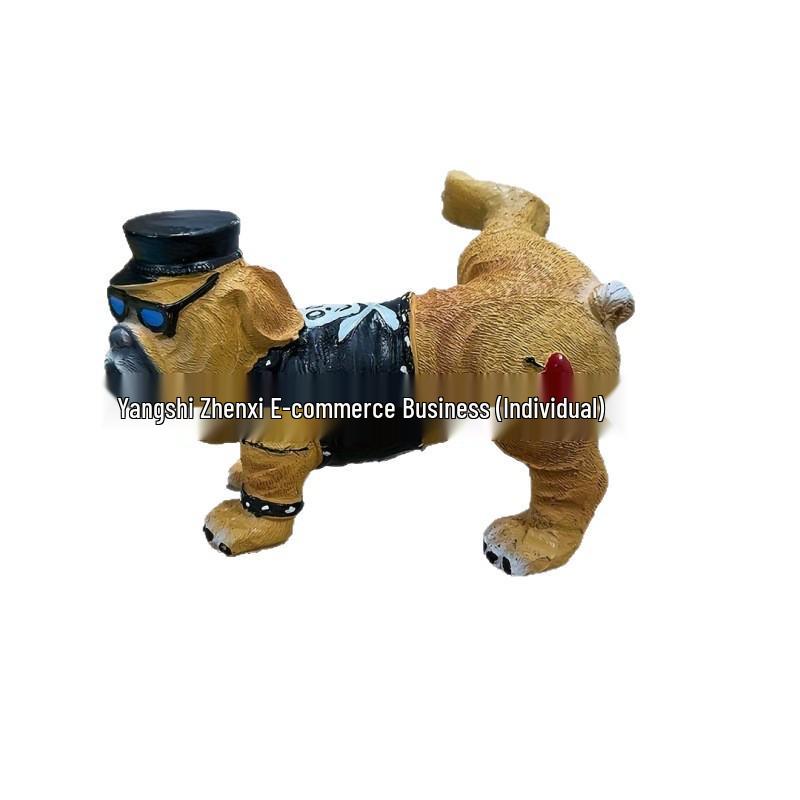 Pug Dog Peeing Garden Ornament with Sunglasses - Courtyard Decoration