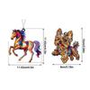 2D Flat Christmas Hanging Pendant Colorful Car Horse Pendant  Bag Charms