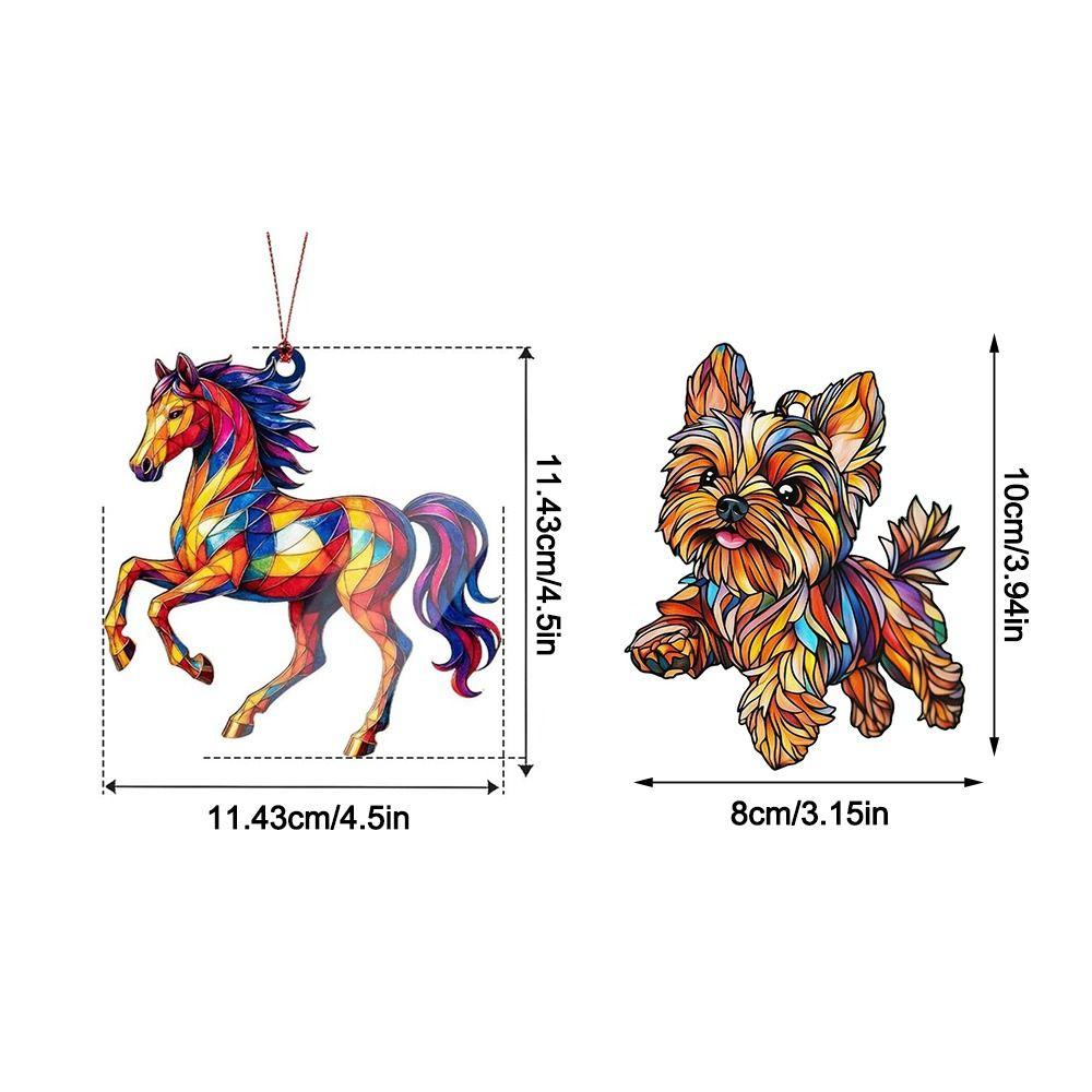2D Flat Christmas Hanging Pendant Colorful Car Horse Pendant Bag Charms