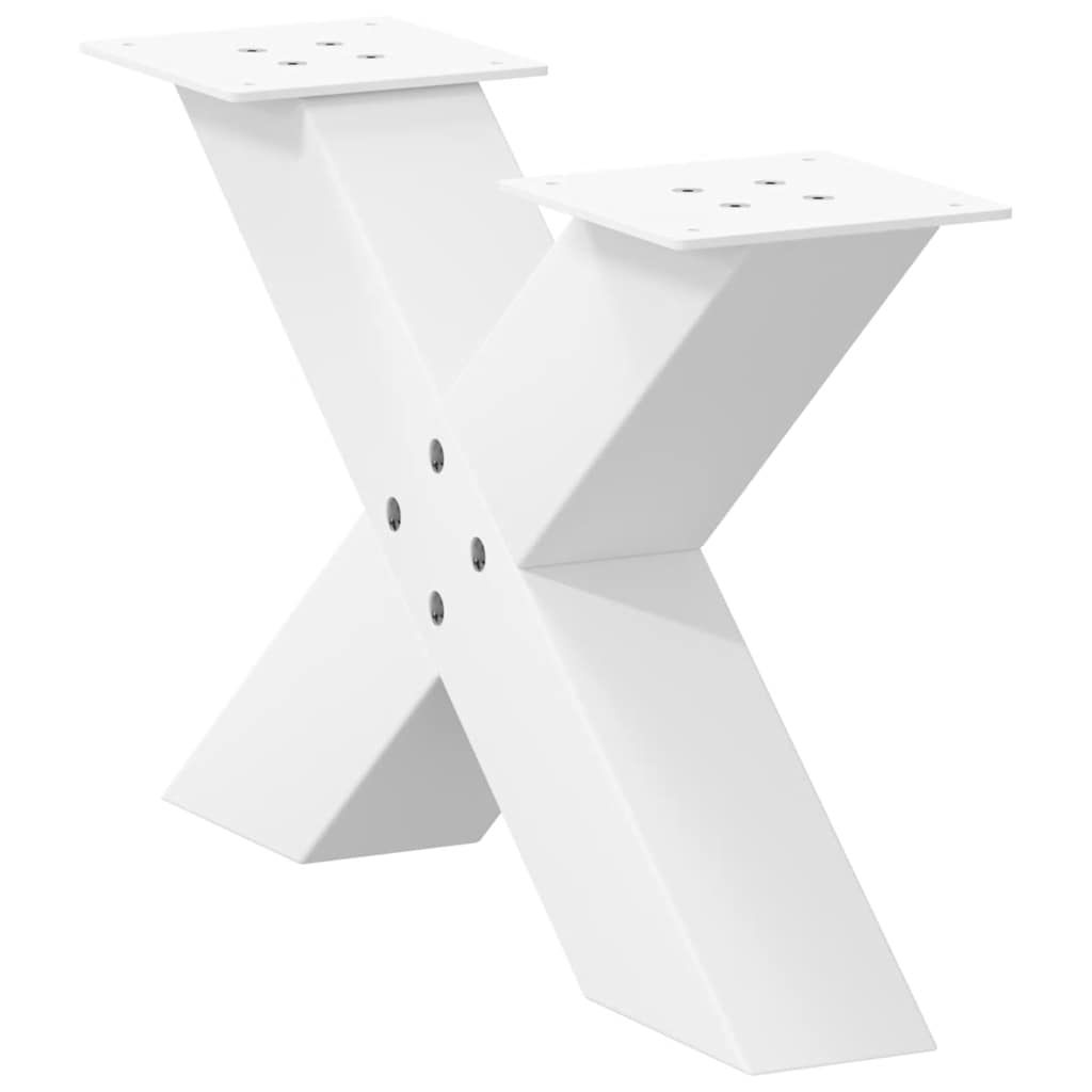 Vidaxl Nogi Do Stolika Kawowego, 2 Szt., Białe, 60X(30-31) Cm, Stal