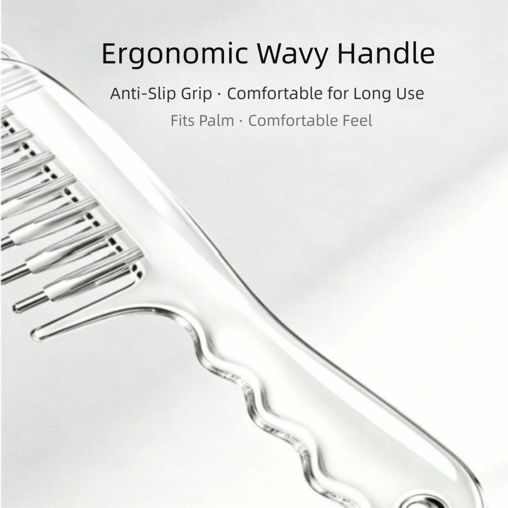 Rolling Metal Teeth Scalp Liquid Guide Comb Essential Oil Applicator Home Salon Use