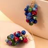 Wind Acrylic Bead Grape Shape Sweet and Cool Simple Long Pendant Earrings