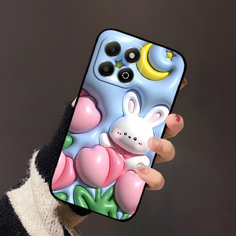 Für Honor X6b 4G Hülle Mode Cartoon Süßes Mädchen Katze Geometrisch Weiches Silikon TPU Handyhülle Für Honor X6b 4G Stoßfeste Hülle