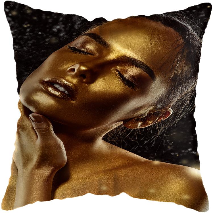 Pillowcase Bedroom Black and Gold African Woman Living Room Pillow Decoration Cushion