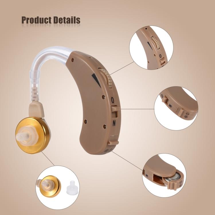 Behind Ear Sound Amplifier Adjustable Tone Hearing Aid