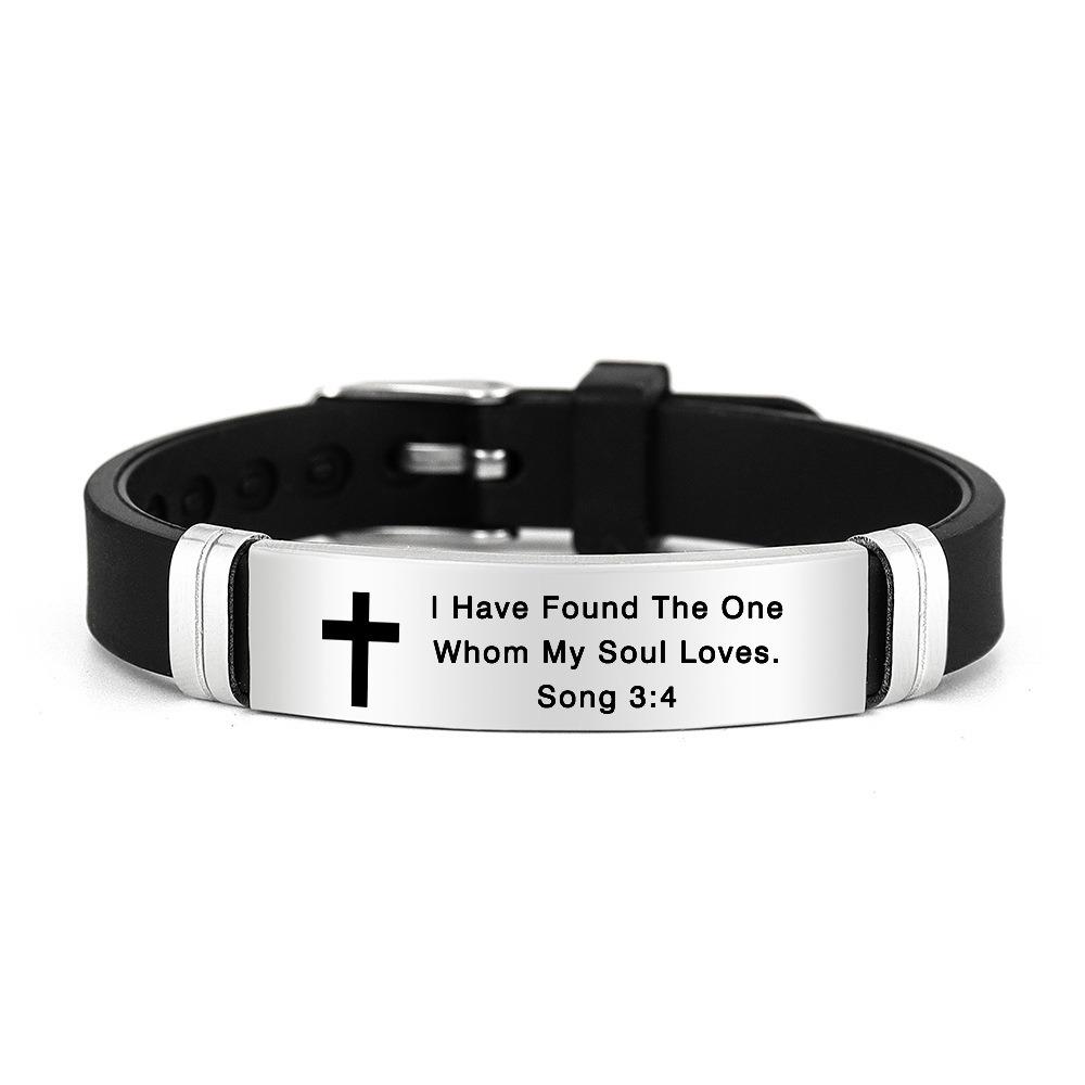 

Сетчатый браслет-крест из Библии, регулируемый, парный, повседневный браслет из нержавеющей стали, унисекс Style 9