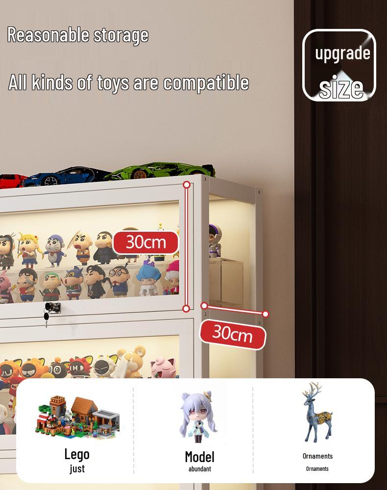 Acrylic Glass Display Cabinet with Lock for Toys and Prizes