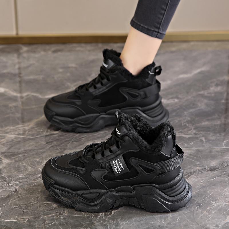 New high-top velvet dad shoes winter thickened snow boots warm sports big cotton shoes