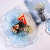 Transparent Pink Ice Cream Glass Plate Home Creative Dim Sum Fruit Plate Salad Dinner Plate Home Dessert Plate Decorative Plate