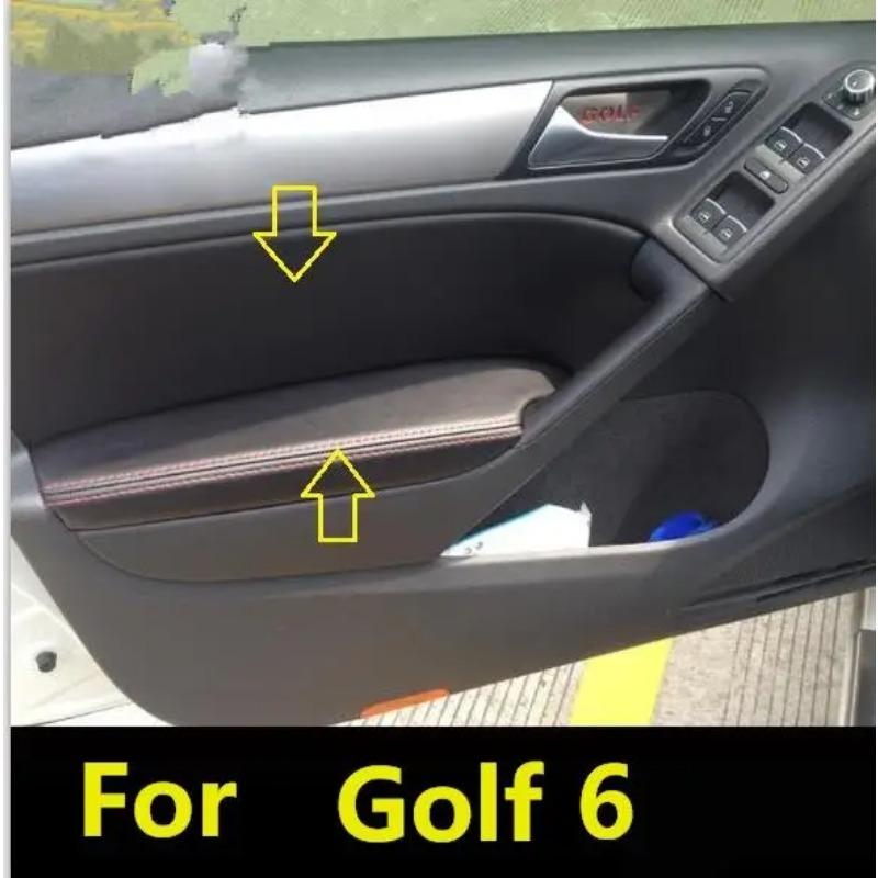 For Volkswagen Golf 6 Microfiber Front / Rear Door Panels Armrest Leather Cover Protective Trim  car interior