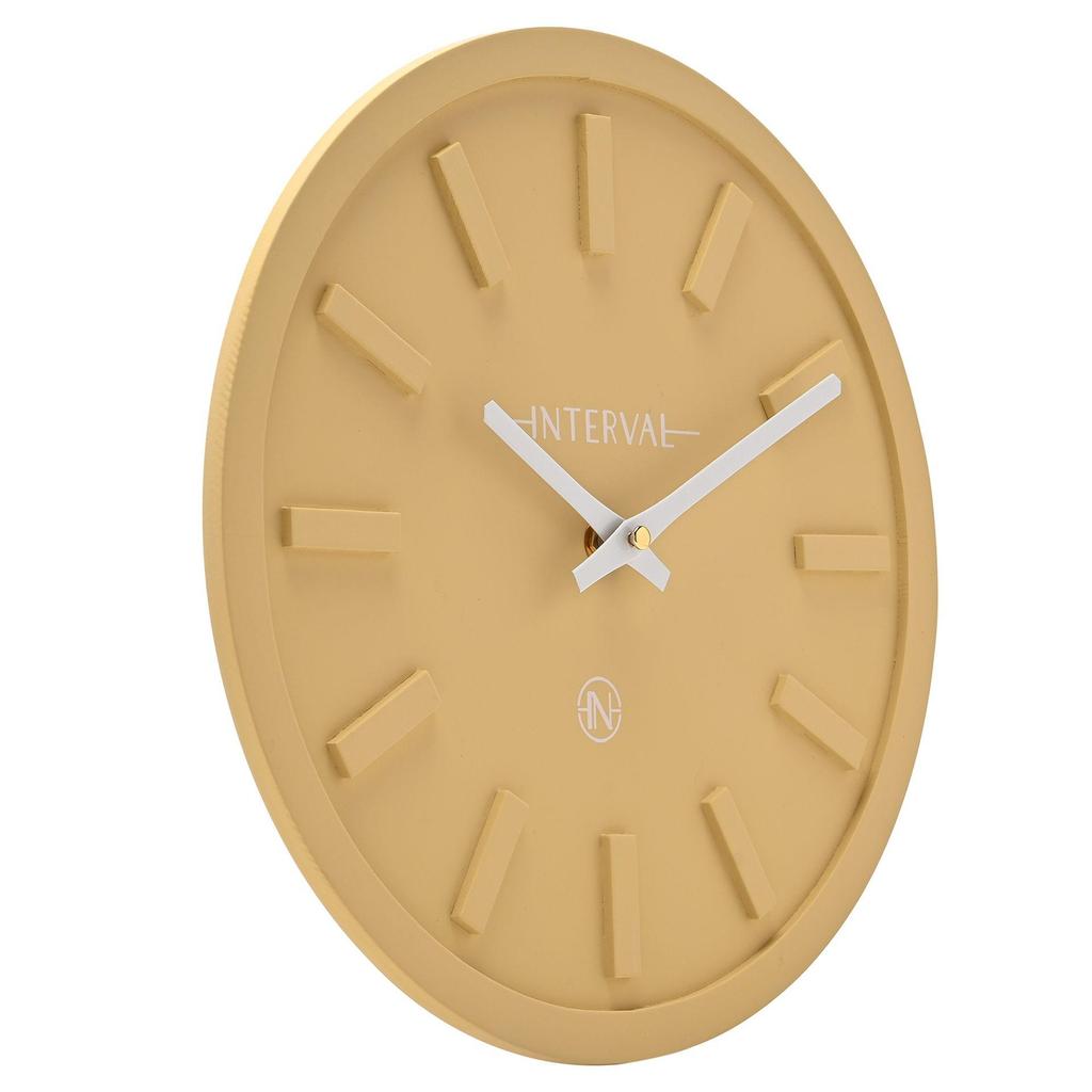 Interval Minimalist Wall Clock 30cm - Yellow