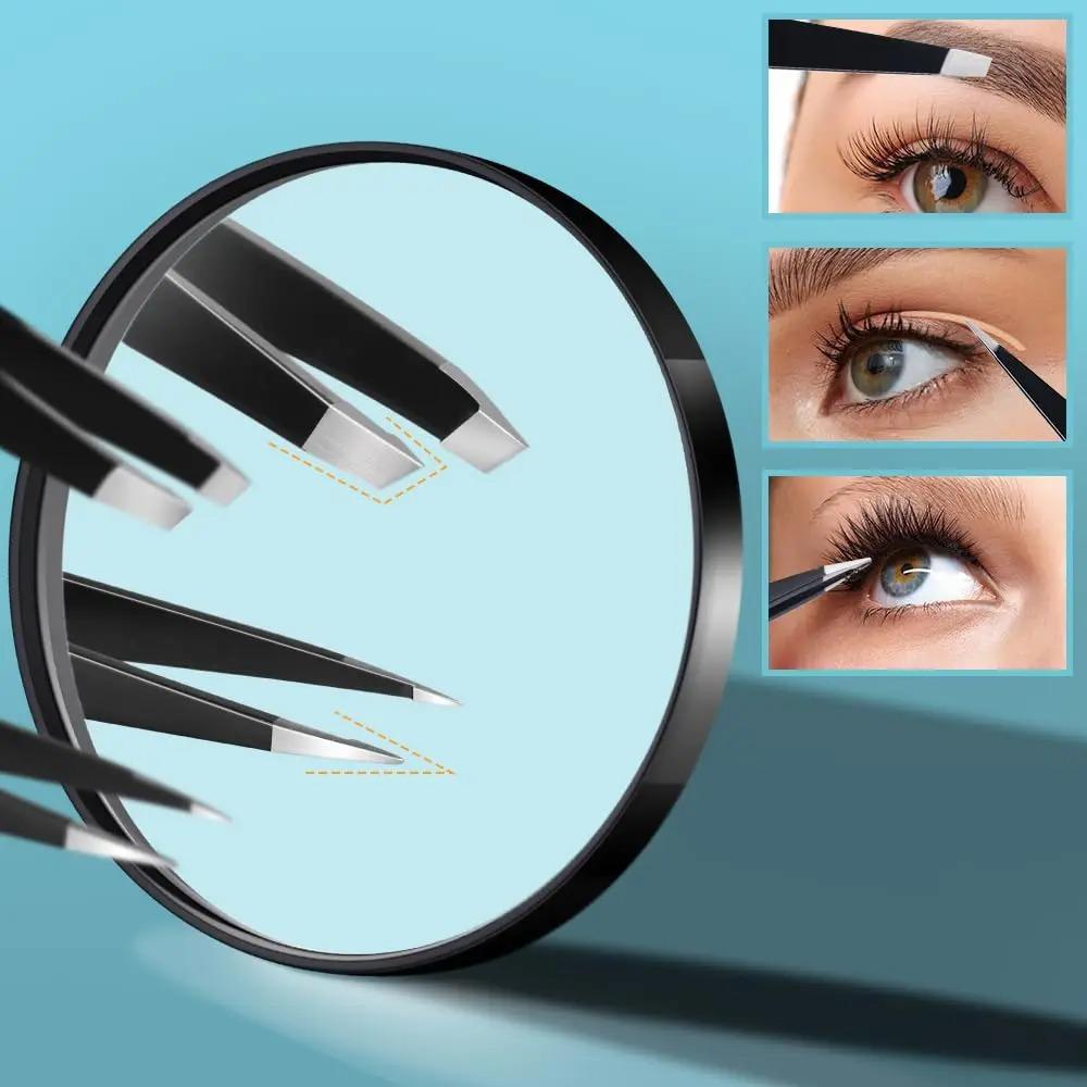 1/3pcs Magnifying Mirror and Eyebrow Tweezer Set, 30X Magnified Makeup Mirrors with 2 Suction Cups, Tweezers and Eyebrow