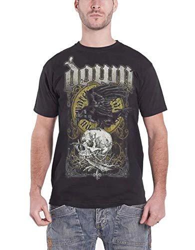 Down Men s Swamp Skull T Shirt, Black, XL UK M